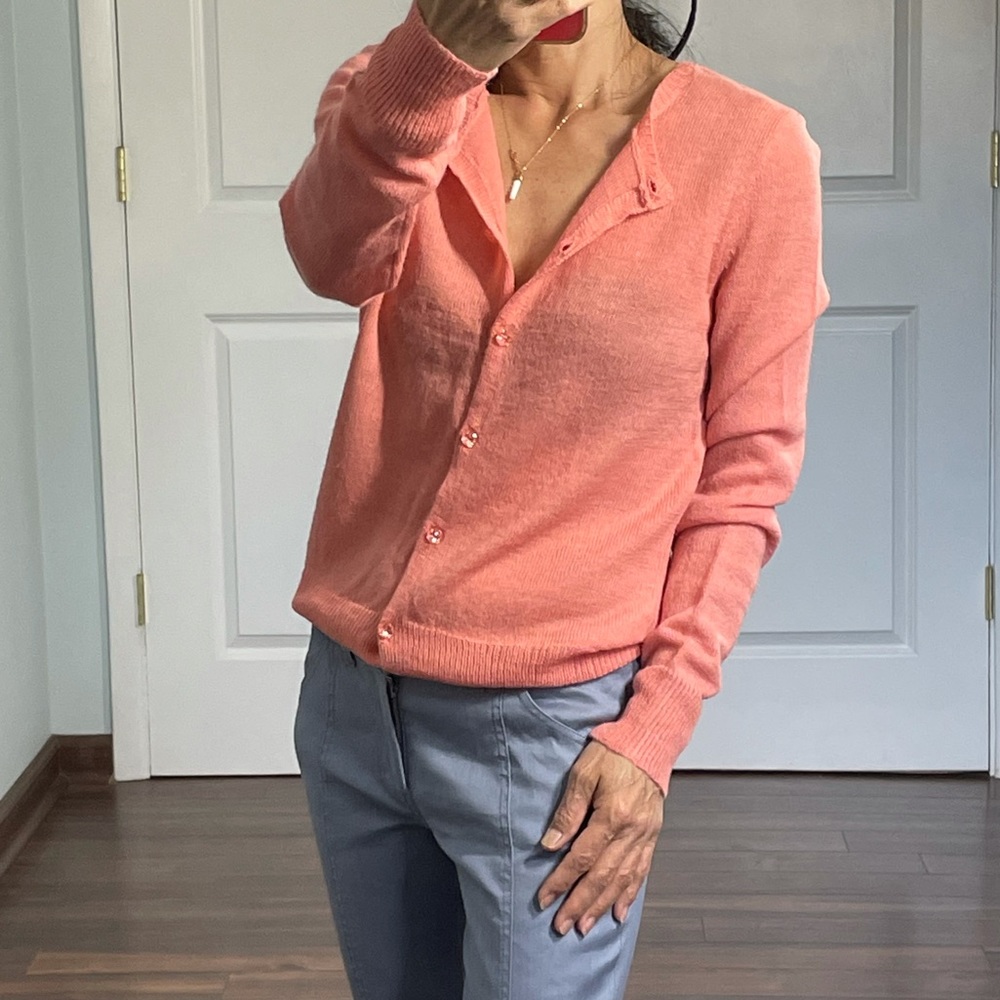 J Crew Alpaca Wool Blend Thin Cardigan size M - Picture 3 of 10